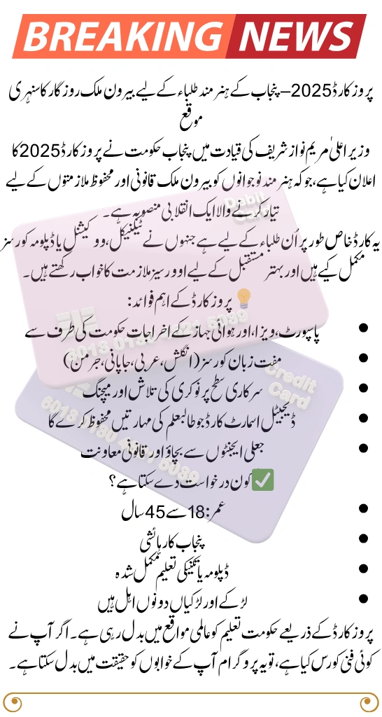CM Punjab Parwaz Card 2025